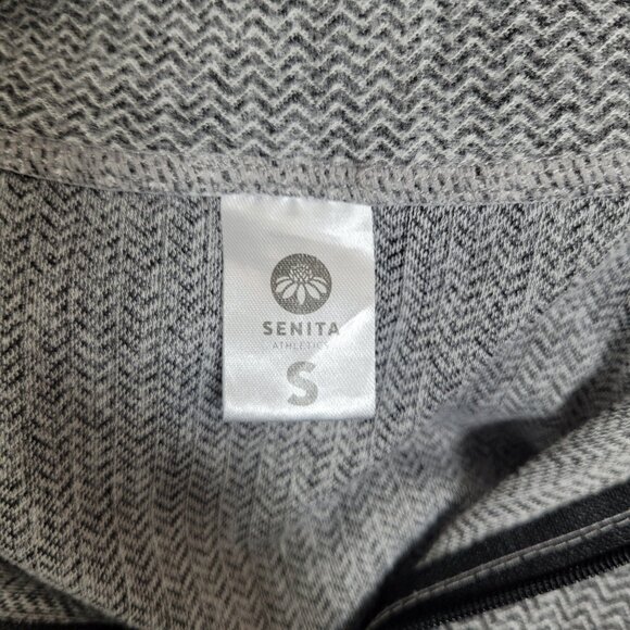 Senita Athletics Gray Quarter Zip Pullover Women’s Size Small Running Top - Picture 9 of 10